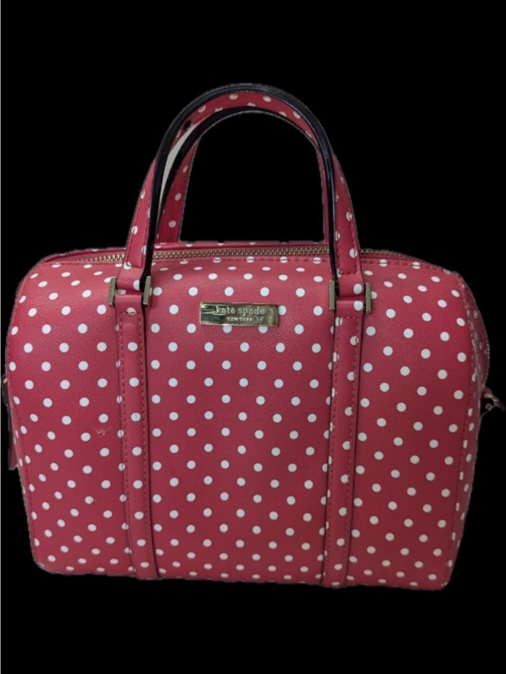 Kate Spade Grant Street Pink Polka Dot Mini Cassie Crossbody Chain Satchel EUC - Picture 4 of 12